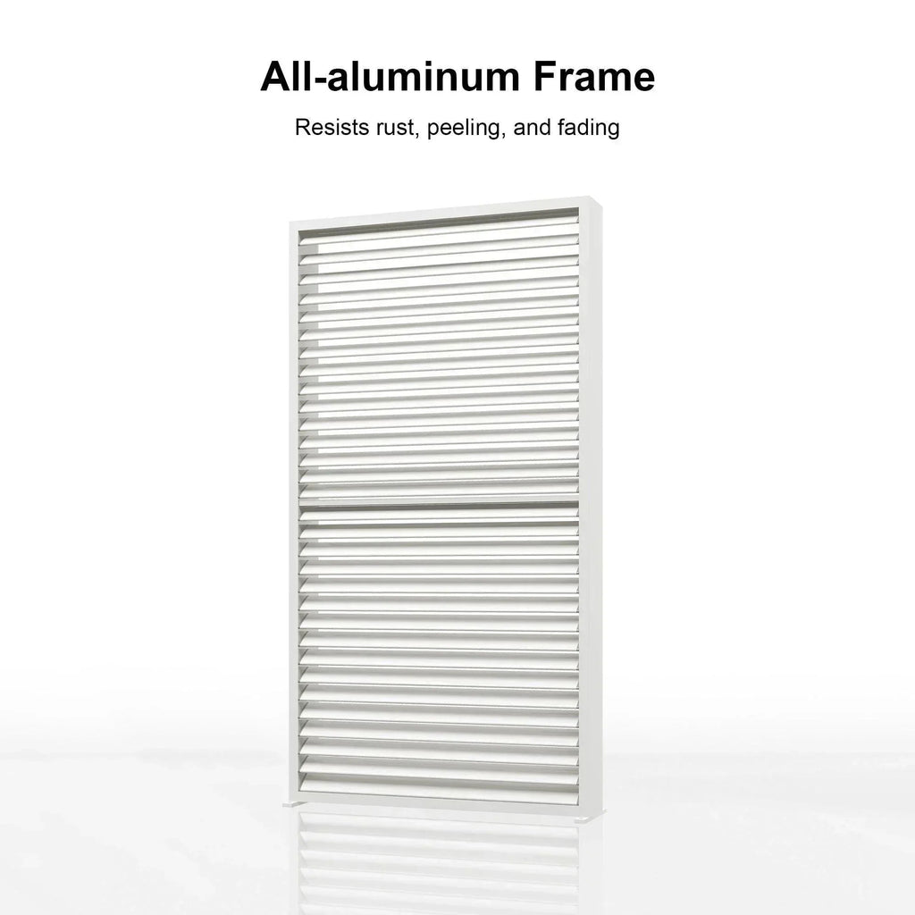 PURPLE LEAF Athena Louvered Pergola white Outdoor Aluminum Pergola with Shutter Wall Adjustable Gazebo Rainproof for Patio Deck Garden
