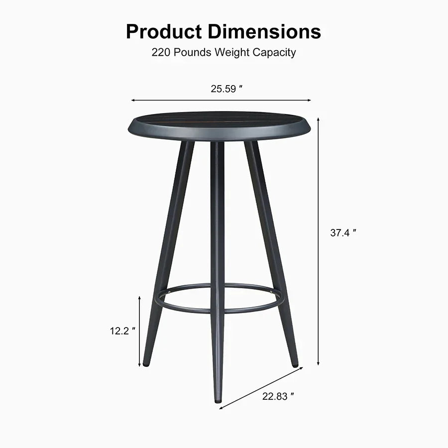 PURPLE LEAF Outdoor Bar Table Patio Dining Table Coffee Kitchen Breakfast Bistro Pub Bar Table for Patio Poolside