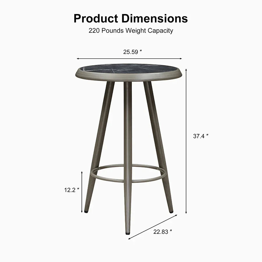PURPLE LEAF Outdoor Bar Table Patio Dining Table Coffee Kitchen Breakfast Bistro Pub Bar Table for Patio Poolside
