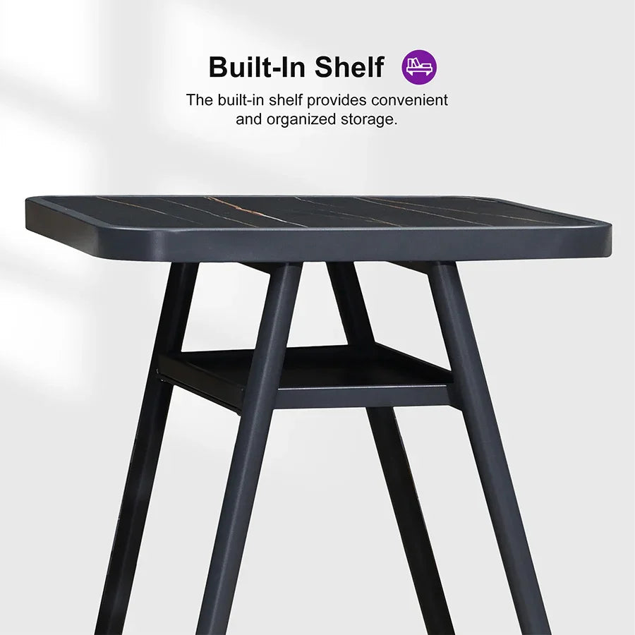 PURPLE LEAF Outdoor Bar Table Patio Dining Table Coffee Kitchen Breakfast Bistro Pub Bar Table for Patio Poolside
