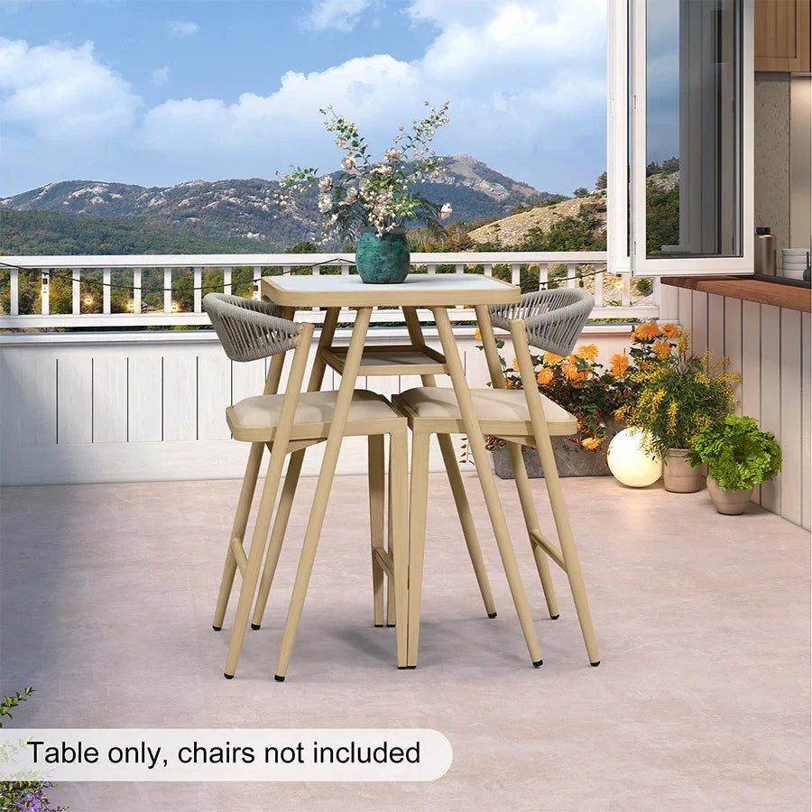 PURPLE LEAF Outdoor Bar Table Patio Dining Table Coffee Kitchen Breakfast Bistro Pub Bar Table for Patio Poolside
