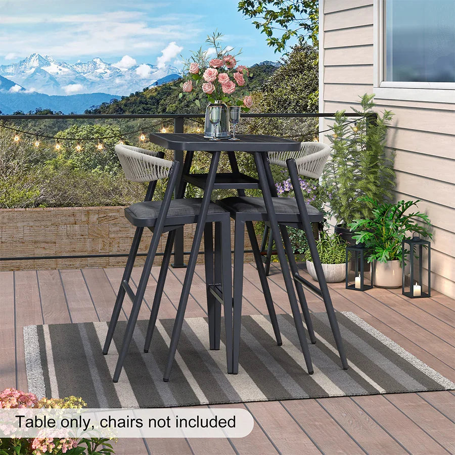 PURPLE LEAF Outdoor Bar Table Patio Dining Table Coffee Kitchen Breakfast Bistro Pub Bar Table for Patio Poolside