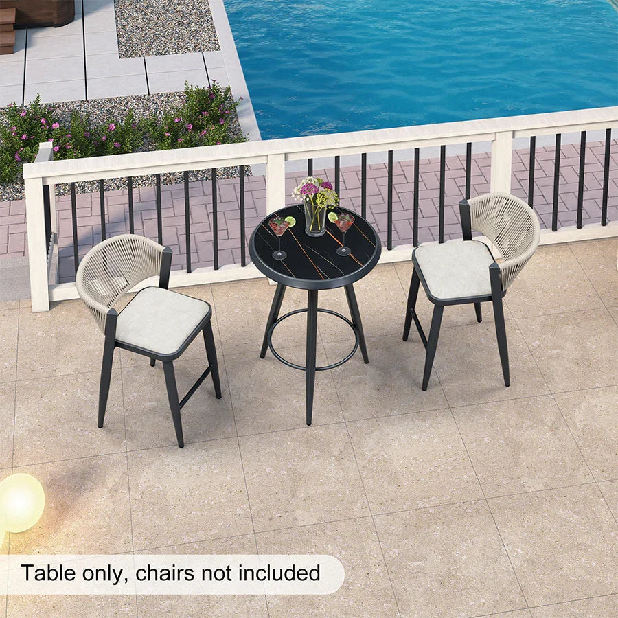 PURPLE LEAF Outdoor Bar Table Patio Dining Table Coffee Kitchen Breakfast Bistro Pub Bar Table for Patio Poolside