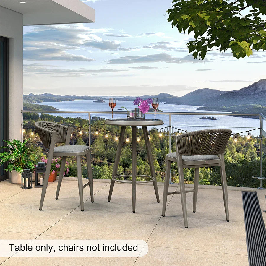PURPLE LEAF Outdoor Bar Table Patio Dining Table Coffee Kitchen Breakfast Bistro Pub Bar Table for Patio Poolside
