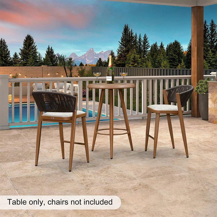 PURPLE LEAF Outdoor Bar Table Patio Dining Table Coffee Kitchen Breakfast Bistro Pub Bar Table for Patio Poolside