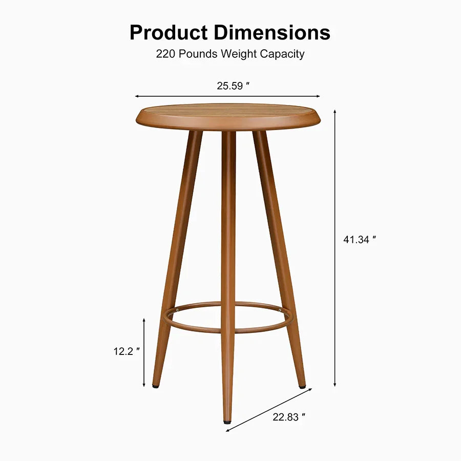 PURPLE LEAF Outdoor Bar Table Patio Dining Table Coffee Kitchen Breakfast Bistro Pub Bar Table for Patio Poolside