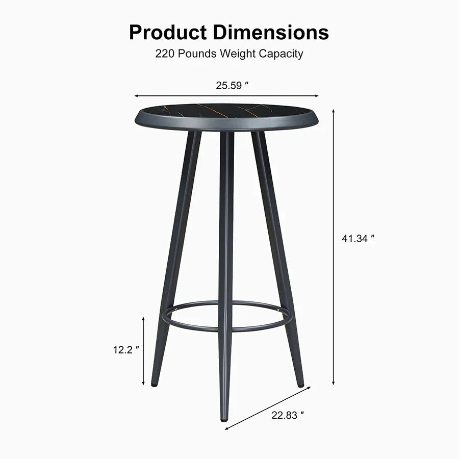 PURPLE LEAF Outdoor Bar Table Patio Dining Table Coffee Kitchen Breakfast Bistro Pub Bar Table for Patio Poolside