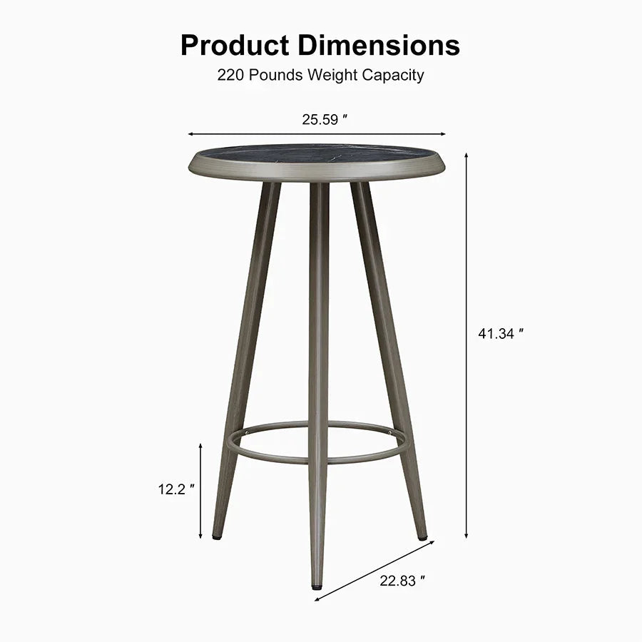 PURPLE LEAF Outdoor Bar Table Patio Dining Table Coffee Kitchen Breakfast Bistro Pub Bar Table for Patio Poolside