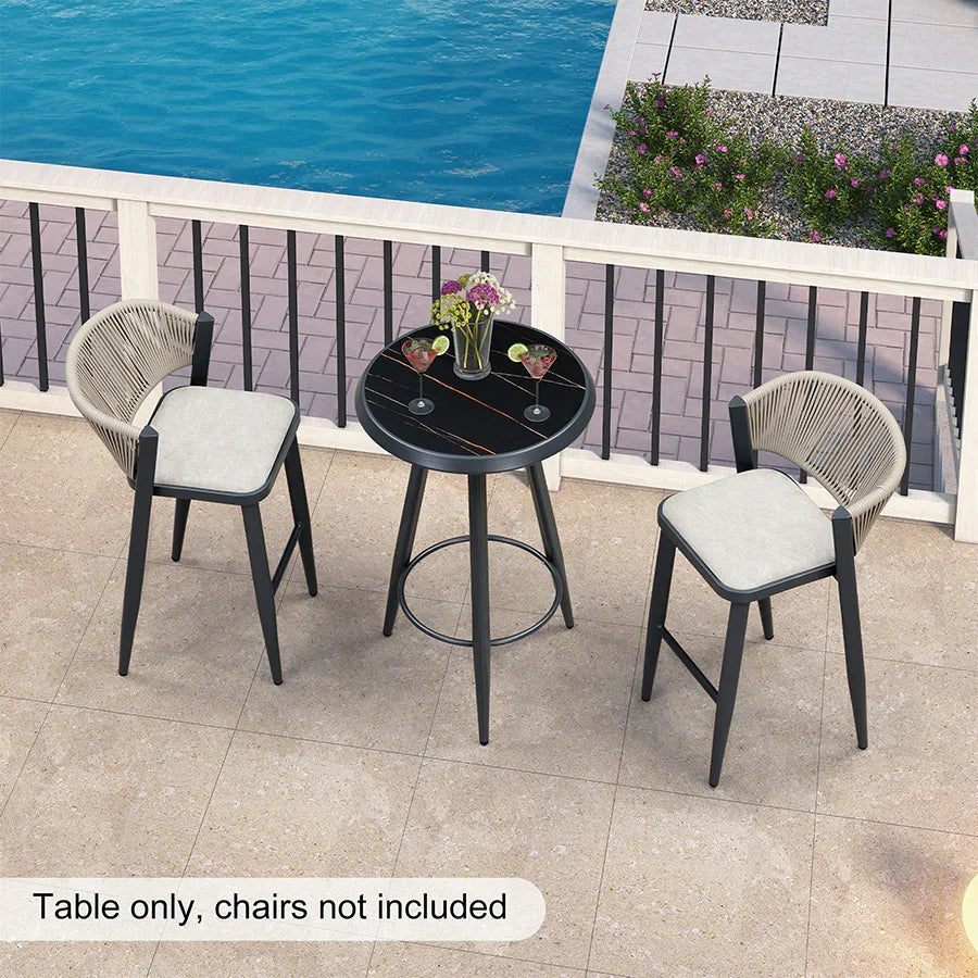 PURPLE LEAF Outdoor Bar Table Patio Dining Table Coffee Kitchen Breakfast Bistro Pub Bar Table for Patio Poolside