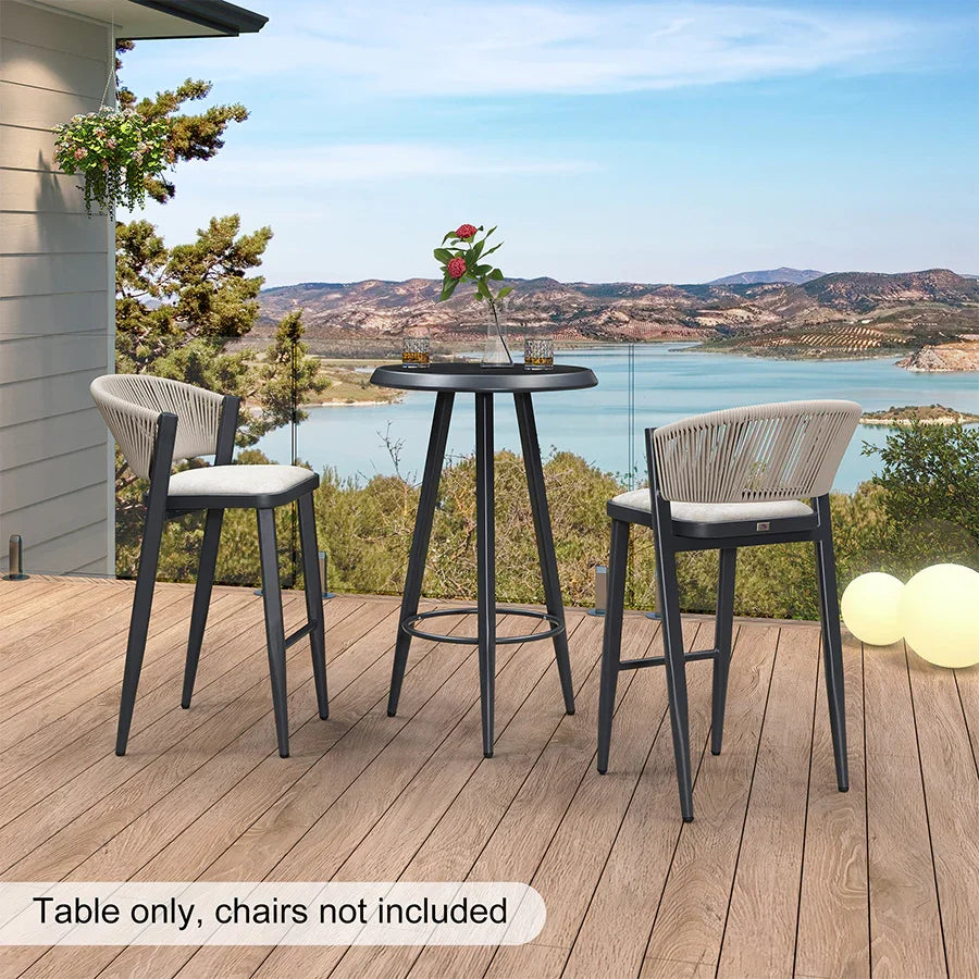 PURPLE LEAF Outdoor Bar Table Patio Dining Table Coffee Kitchen Breakfast Bistro Pub Bar Table for Patio Poolside