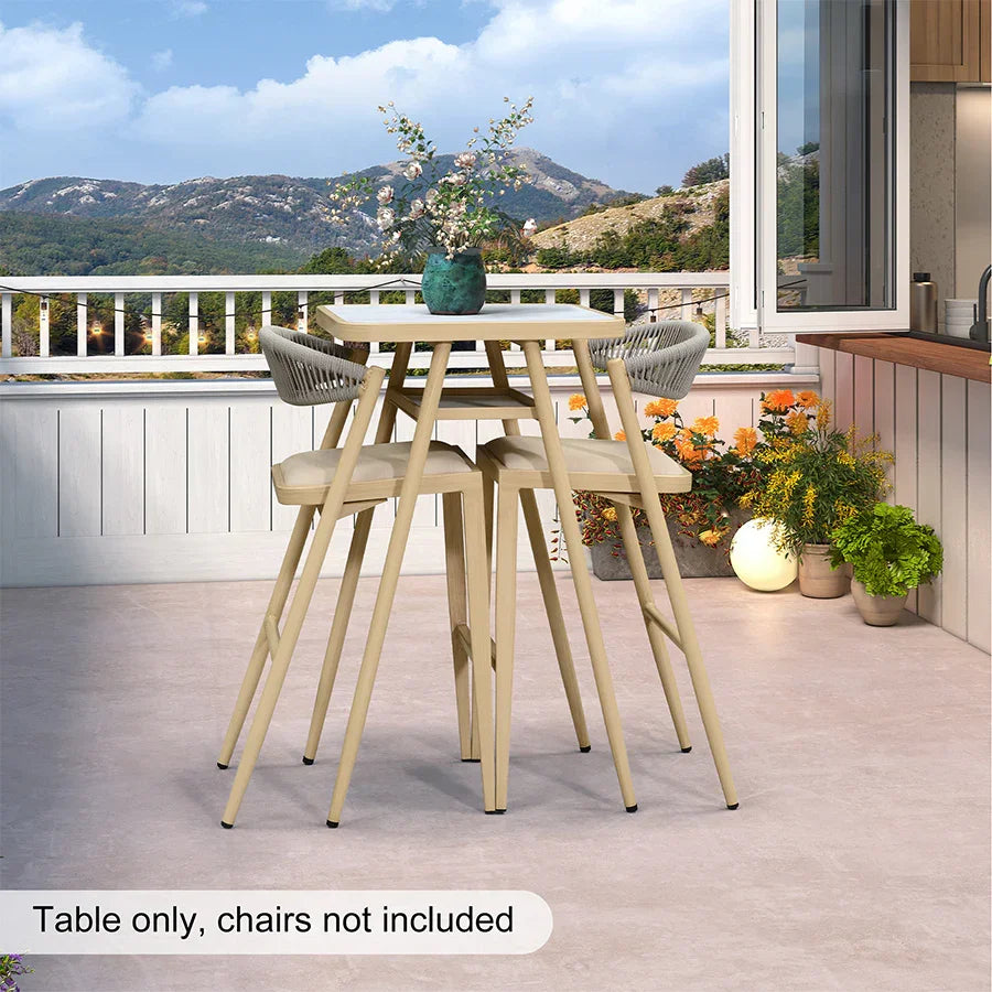 PURPLE LEAF Outdoor Bar Table Patio Dining Table Coffee Kitchen Breakfast Bistro Pub Bar Table for Patio Poolside