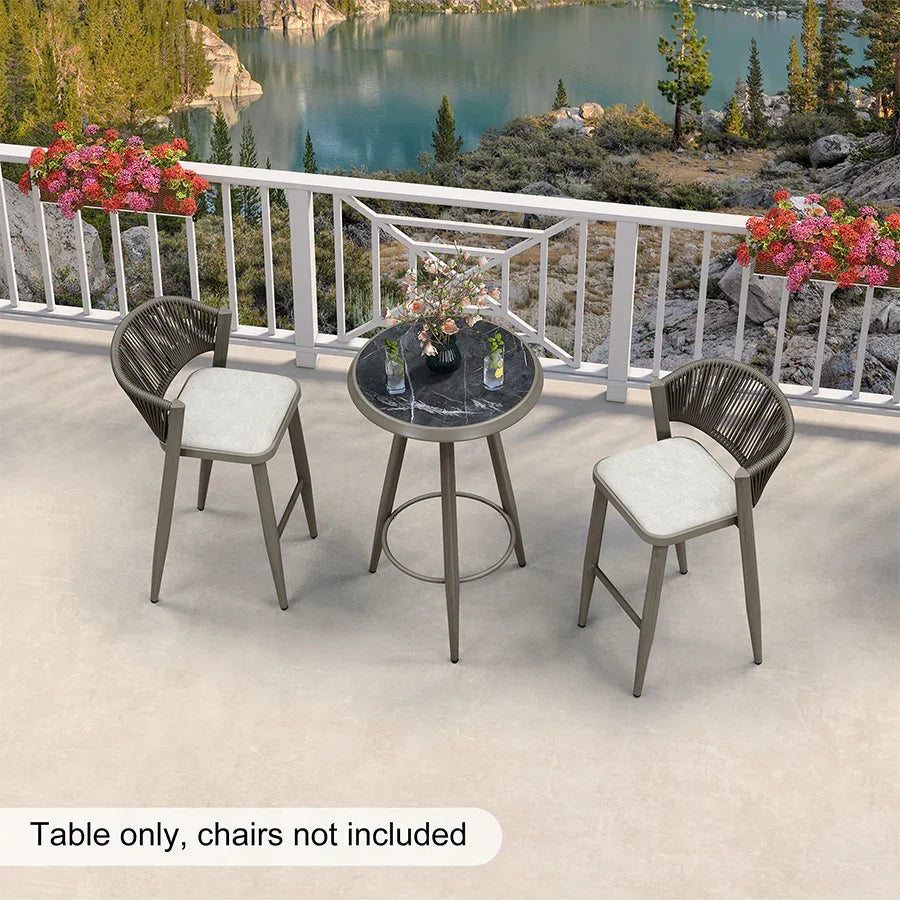 PURPLE LEAF Outdoor Bar Table Patio Dining Table Coffee Kitchen Breakfast Bistro Pub Bar Table for Patio Poolside