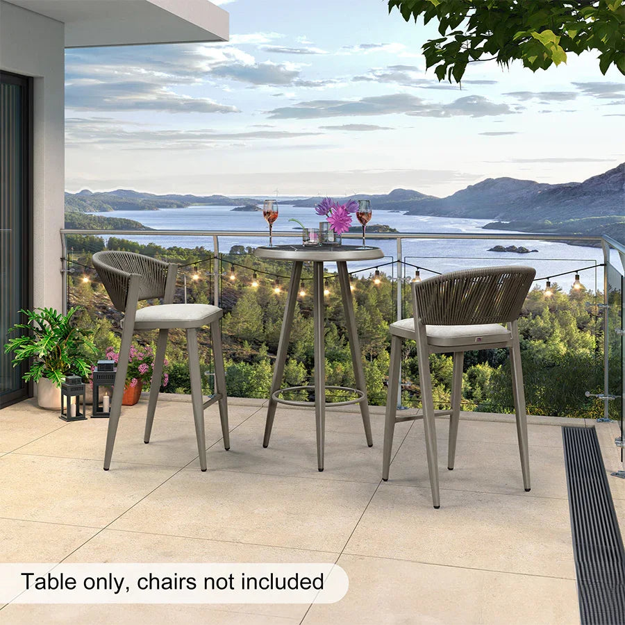 PURPLE LEAF Outdoor Bar Table Patio Dining Table Coffee Kitchen Breakfast Bistro Pub Bar Table for Patio Poolside