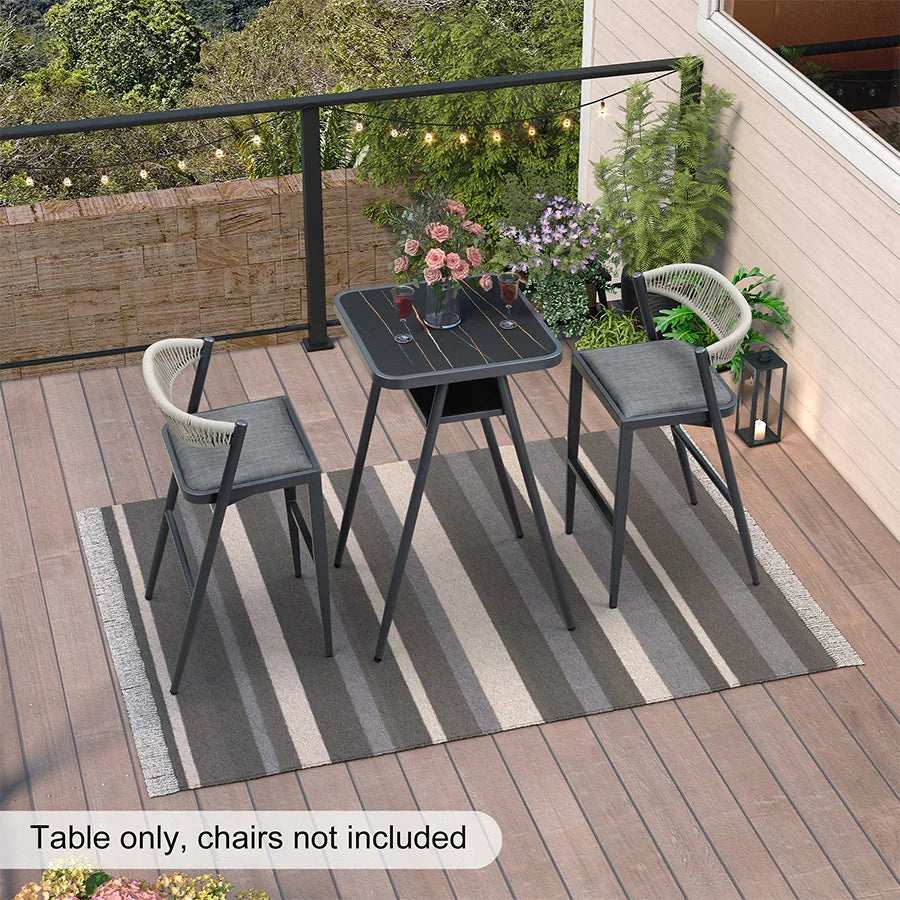 PURPLE LEAF Outdoor Bar Table Patio Dining Table Coffee Kitchen Breakfast Bistro Pub Bar Table for Patio Poolside