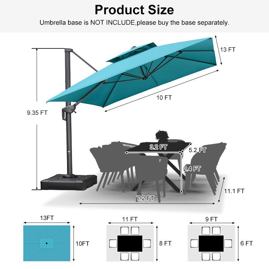 PURPLE LEAF Cantilever Patio Umbrella Gray Pole Outdoor Umbrella with UV Protection