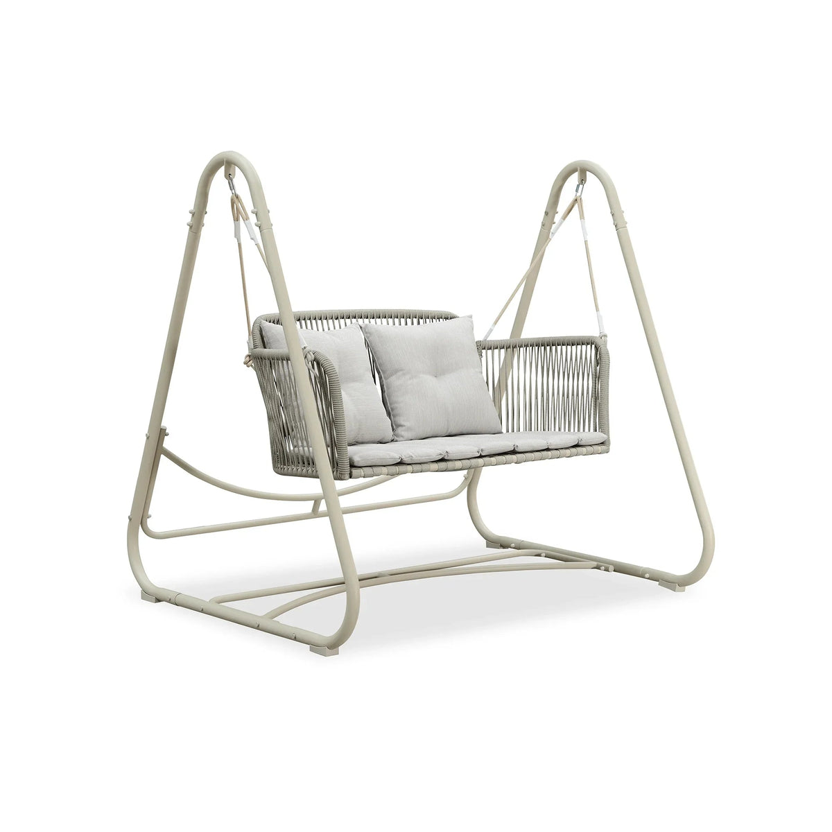 PURPLE LEAF Double Cloud Hanging Chair - Outdoor Patio Rattan Swing Chair with Cushion and Backrest.