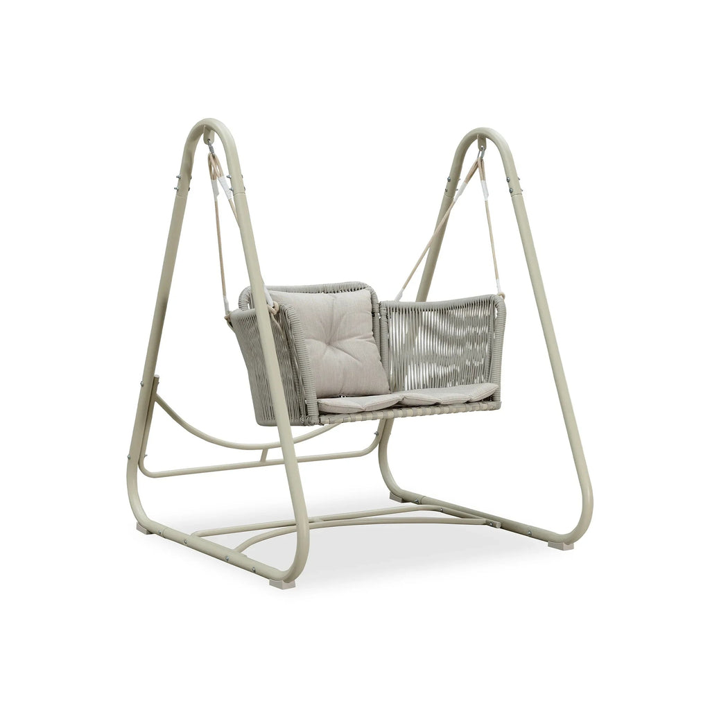 PURPLE LEAF Double Cloud Hanging Chair - Outdoor Patio Rattan Swing Chair with Cushion and Backrest.