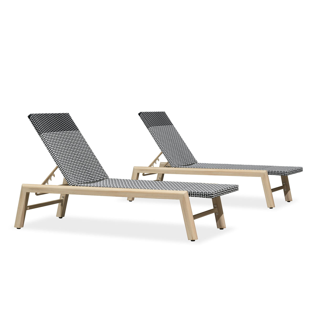 PURPLE LEAF Pool Oversized Lounge Chairs Rattan Aluminium Patio Chaise Lounge Outdoor Adjustable Recliner Finish Loungers Woven PE Sun Chairs for Poolside Deck Beach