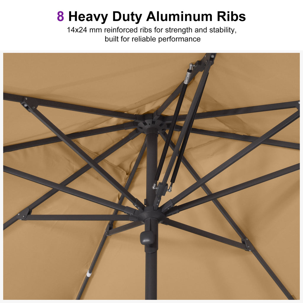 PURPLE LEAF Luxury Market Umbrella Heavy-Duty Commercial Hydraulic Semi-Automatic Patio Umbrella