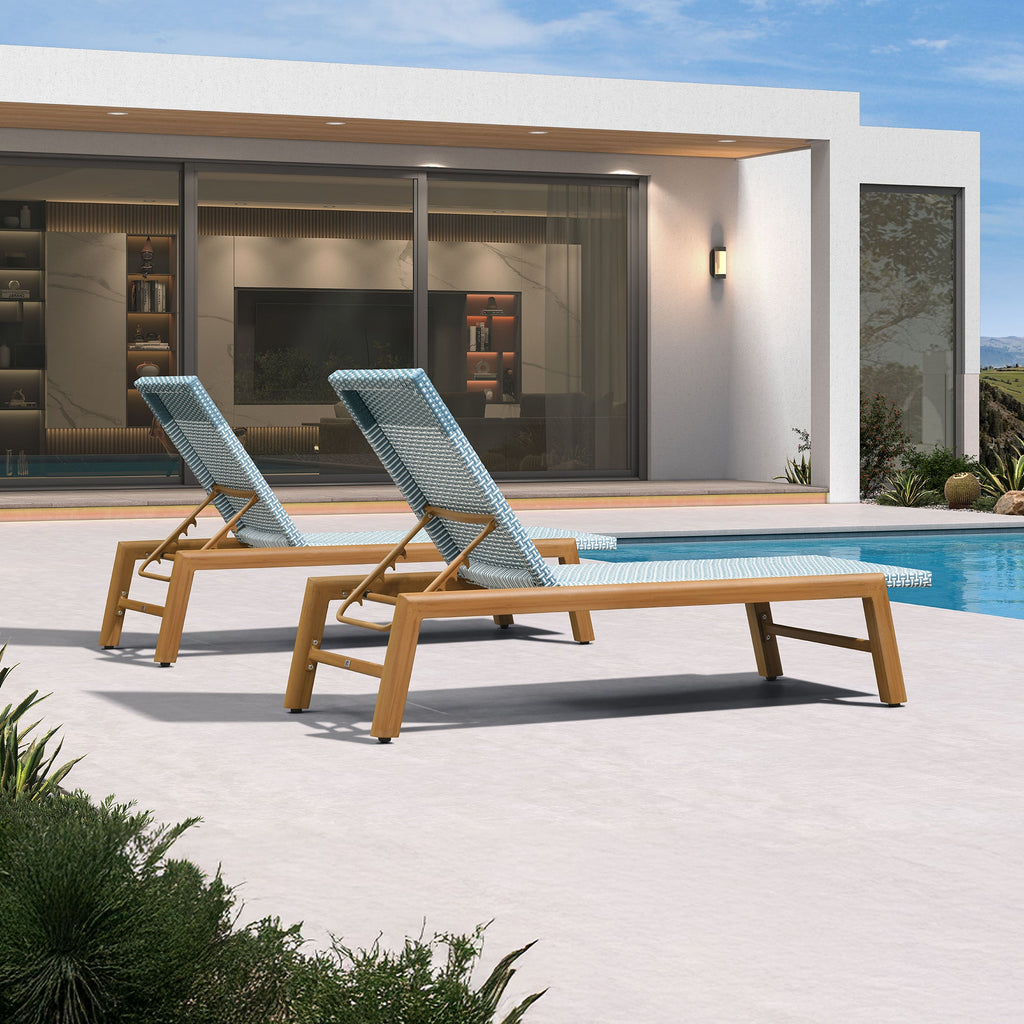 PURPLE LEAF Pool Oversized Lounge Chairs Rattan Aluminium Patio Chaise Lounge Outdoor Adjustable Recliner Finish Loungers Woven PE Sun Chairs for Poolside Deck Beach