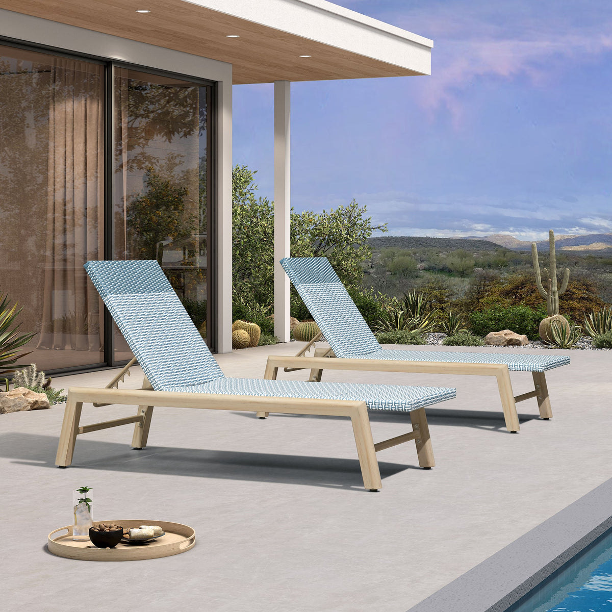 PURPLE LEAF Pool Oversized Lounge Chairs Rattan Aluminium Patio Chaise Lounge Outdoor Adjustable Recliner Finish Loungers Woven PE Sun Chairs for Poolside Deck Beach