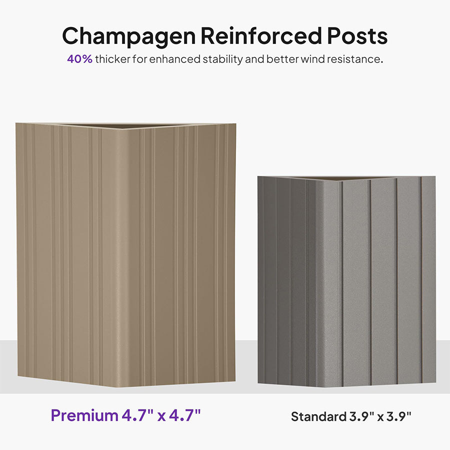PURPLE LEAF Outdoor Carport Gazebo Champagne Steel Roof Aluminum Frame Shelter for Parking