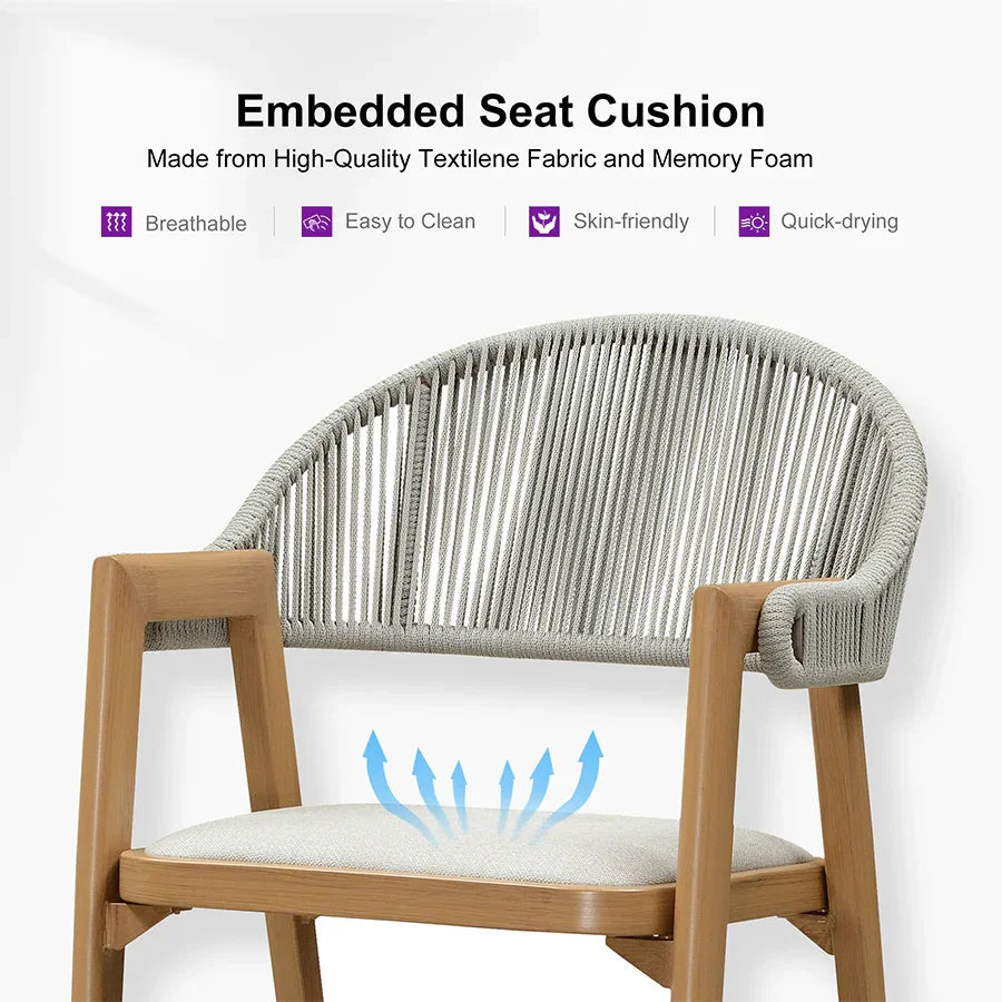 Clearance - PURPLE LEAF Outdoor Bar Stool Counter Stools Rattan Bar Chair with Back Aluminum Modern Barstools for Patio Garden Kitchen