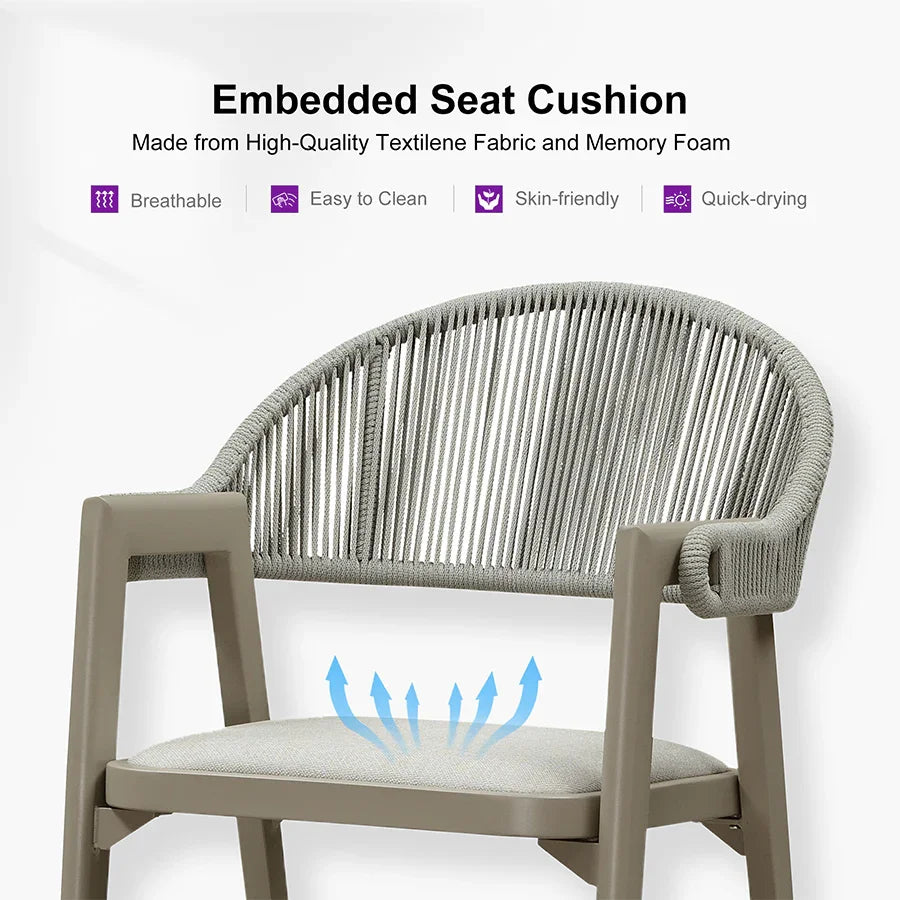 Clearance - PURPLE LEAF Outdoor Bar Stool Counter Stools Rattan Bar Chair with Back Aluminum Modern Barstools for Patio Garden Kitchen