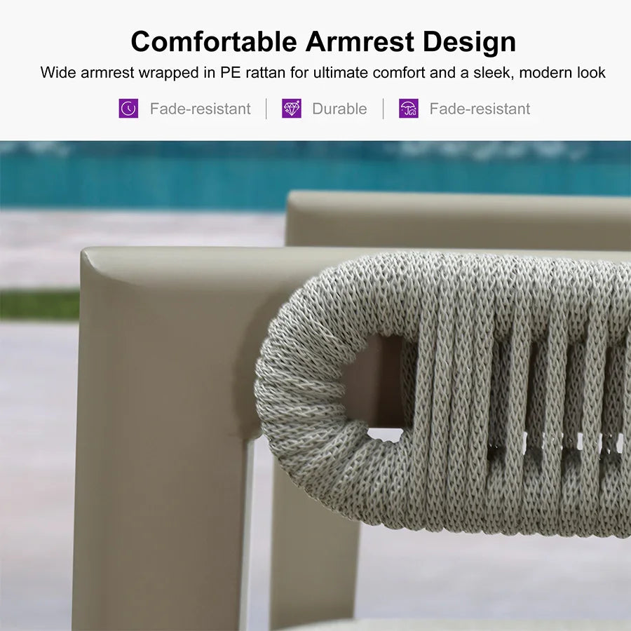 Clearance - PURPLE LEAF Outdoor Bar Stool Counter Stools Rattan Bar Chair with Back Aluminum Modern Barstools for Patio Garden Kitchen
