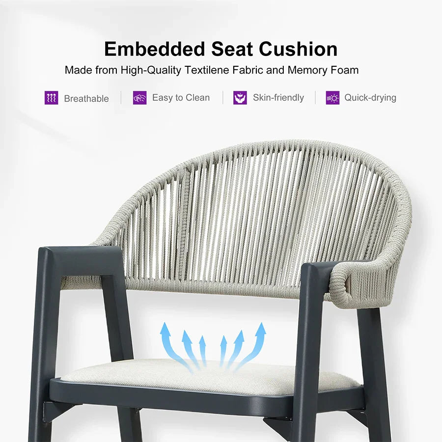 Clearance - PURPLE LEAF Outdoor Bar Stool Counter Stools Rattan Bar Chair with Back Aluminum Modern Barstools for Patio Garden Kitchen