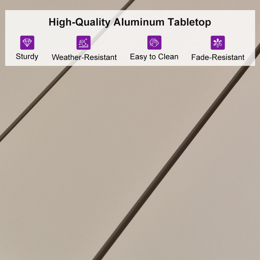 PURPLE LEAF 7/9/11 Pieces Outdoor Dining Set Aluminium Dining Table and Woven Rattan Chairs Dining Furniture Set with Cushions for Deck Patio Champagne