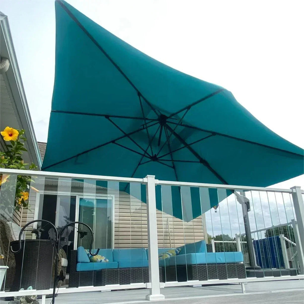 PURPLE LEAF Cantilever Patio Umbrella Gray Pole Outdoor Umbrella with UV Protection