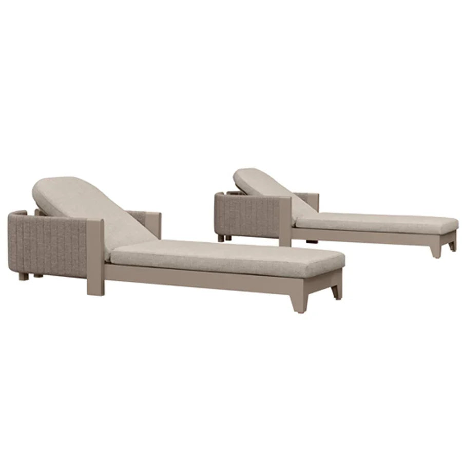 PURPLE LEAF Outdoor Chaise Lounge Chairs with Cushion Aluminum Poolside Sun Chair Adjustable Sunbathing Tanning Reclining