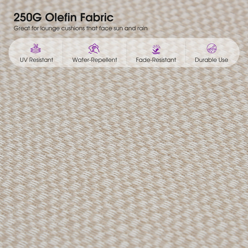 PURPLE LEAF Patio Chaise Lounge Elegant Aluminum Outdoor Lounge Chair with Pillow & Lumbar Support PE Rattan Backrest All Weather for Lawn Beach Backyard