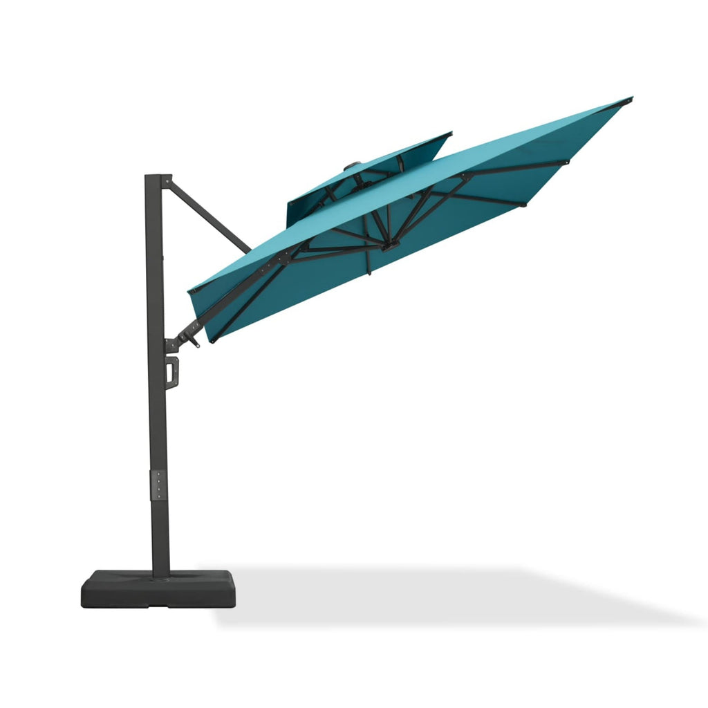 PURPLE LEAF – Parasol de terrasse déporté avec structure métallique Charcoal et toile ventilée pour cour et jardin