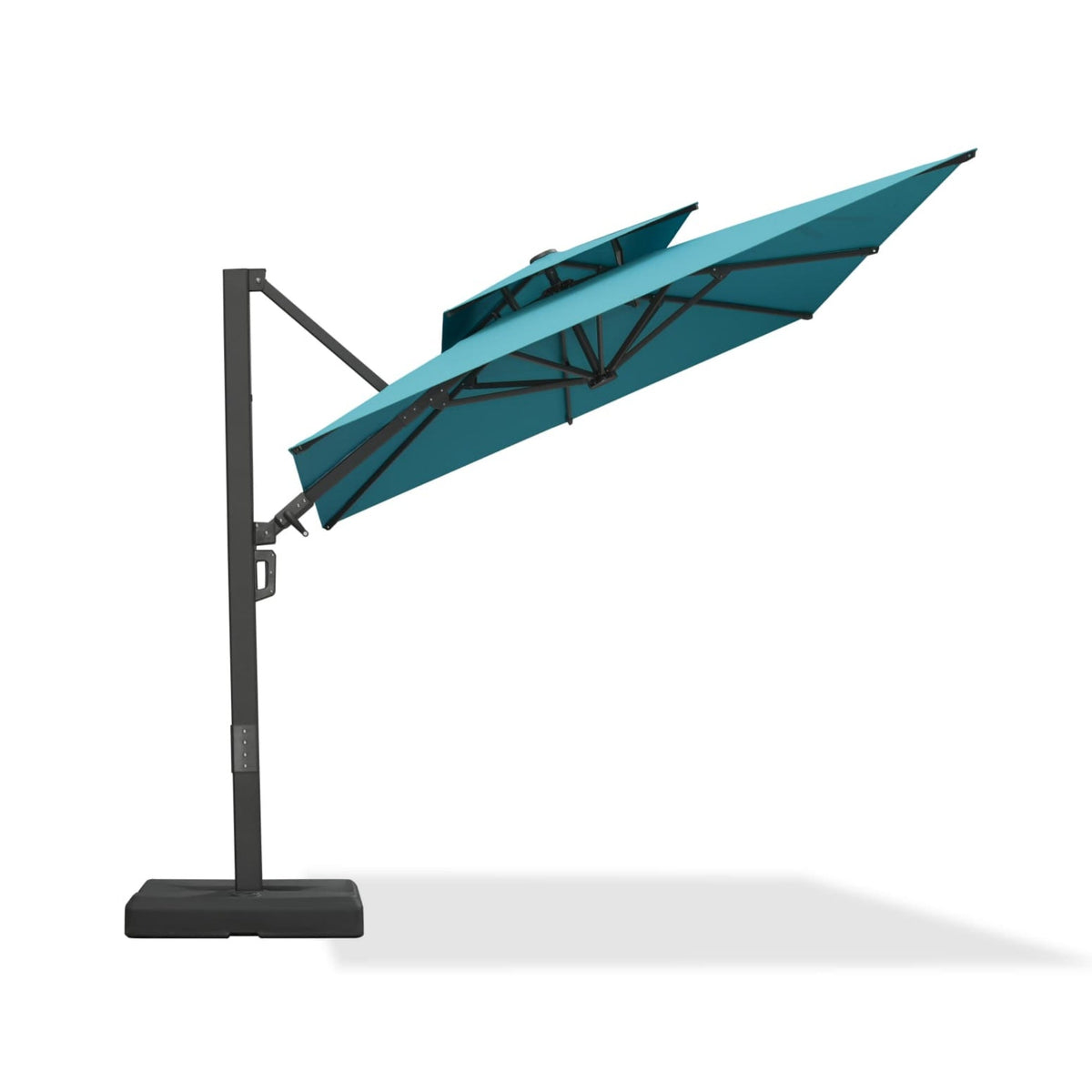 PURPLE LEAF – Parasol de terrasse déporté avec structure métallique Charcoal et toile ventilée pour cour et jardin