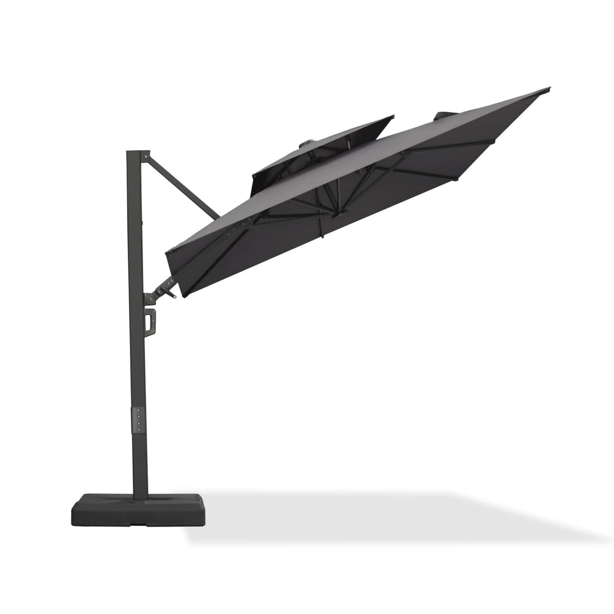PURPLE LEAF – Parasol de terrasse déporté avec structure métallique Charcoal et toile ventilée pour cour et jardin