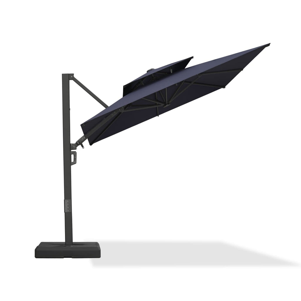 PURPLE LEAF – Parasol de terrasse déporté avec structure métallique Charcoal et toile ventilée pour cour et jardin