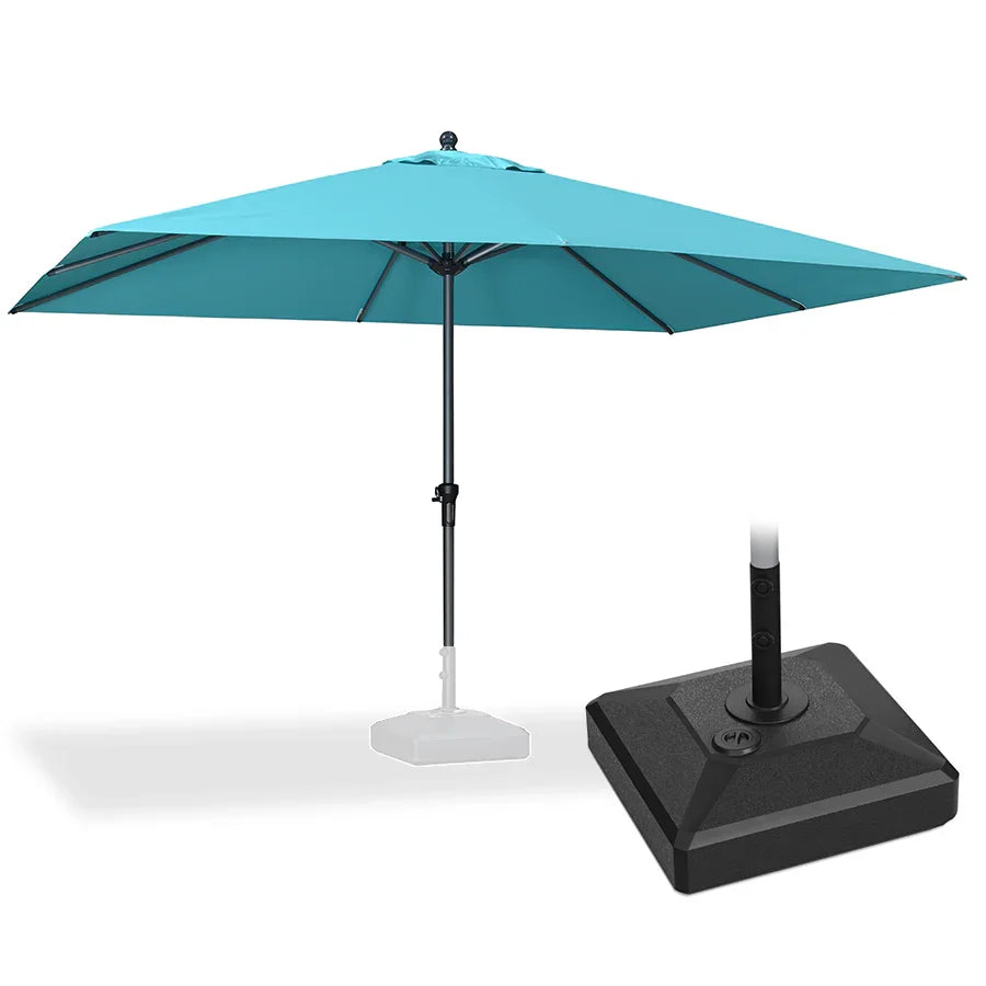 PURPLE LEAF Aluminum Patio Table Umbrella Heavy Duty Market Umbrella with Base