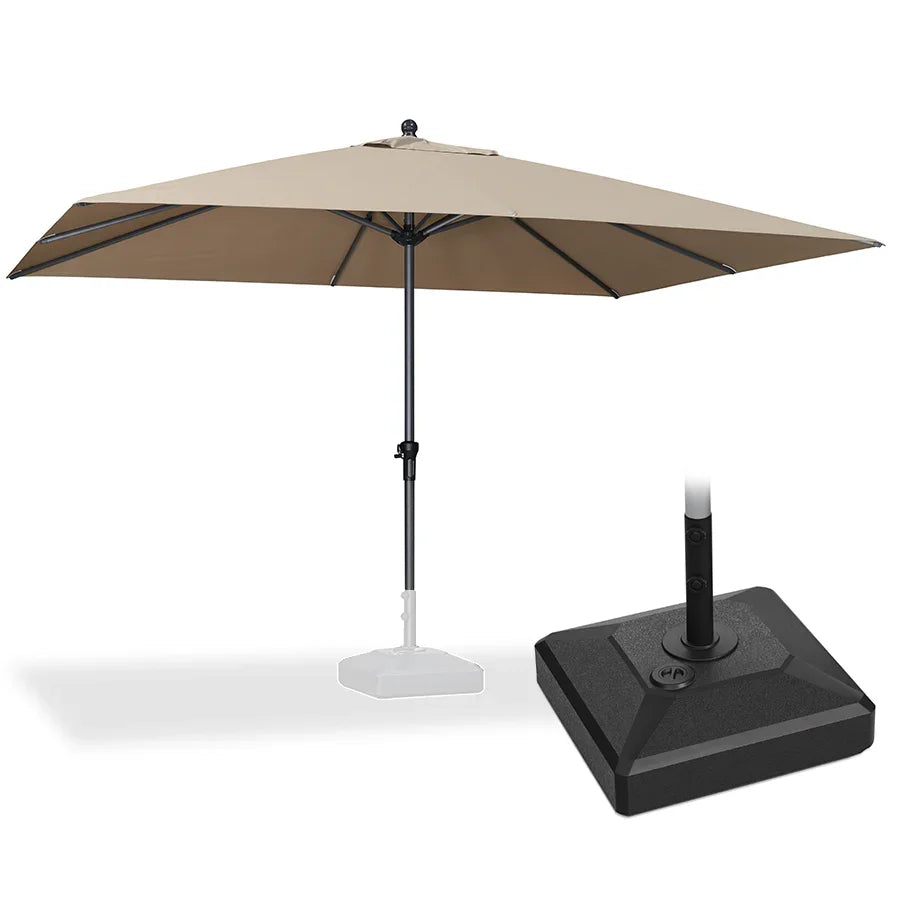 PURPLE LEAF Aluminum Patio Table Umbrella Heavy Duty Market Umbrella with Base