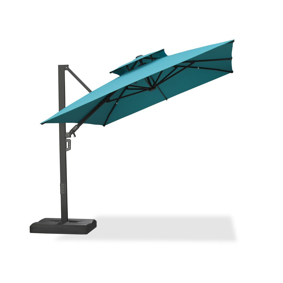 PURPLE LEAF – Parasol de terrasse déporté avec structure métallique Charcoal et toile ventilée pour cour et jardin