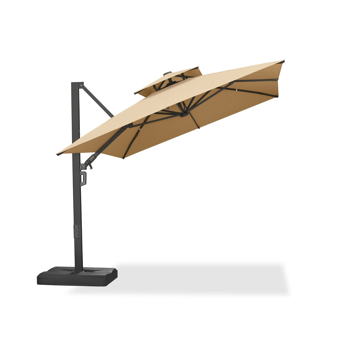 PURPLE LEAF – Parasol de terrasse déporté avec structure métallique Charcoal et toile ventilée pour cour et jardin