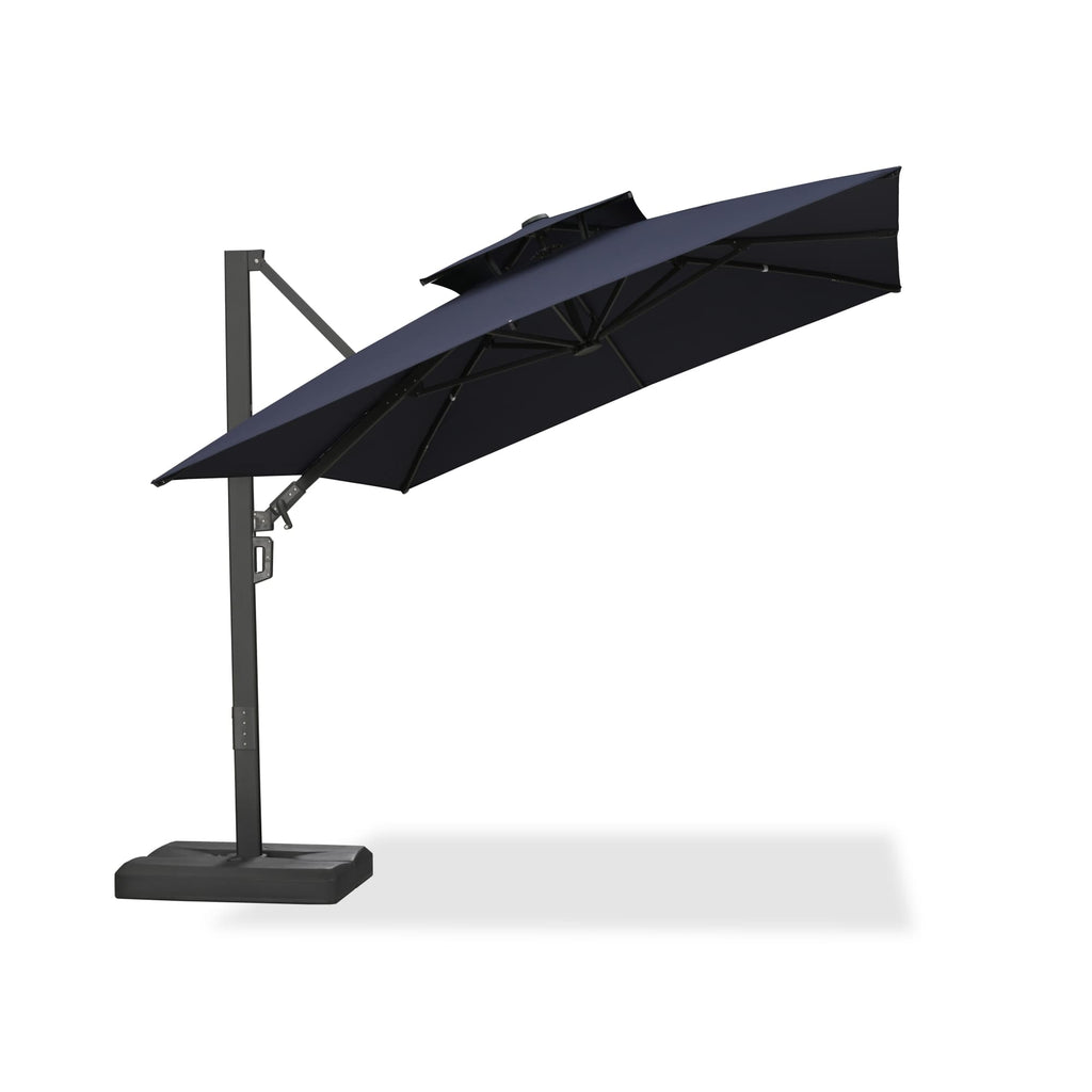 PURPLE LEAF – Parasol de terrasse déporté avec structure métallique Charcoal et toile ventilée pour cour et jardin