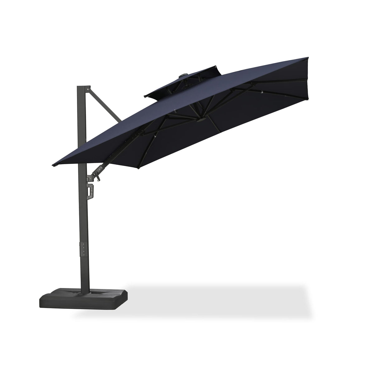 PURPLE LEAF – Parasol de terrasse déporté avec structure métallique Charcoal et toile ventilée pour cour et jardin