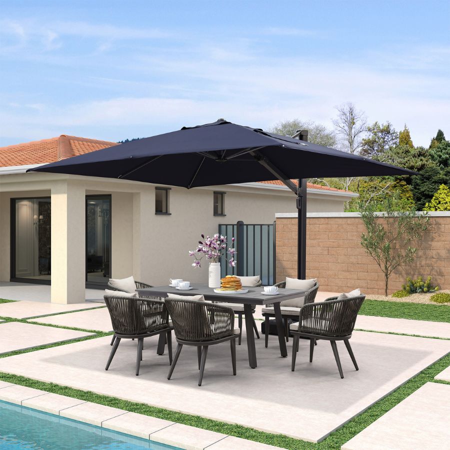 PURPLE LEAF Outdoor Sun Heavy Duty Cantilever Umbrella for Patio, Porch, Beach