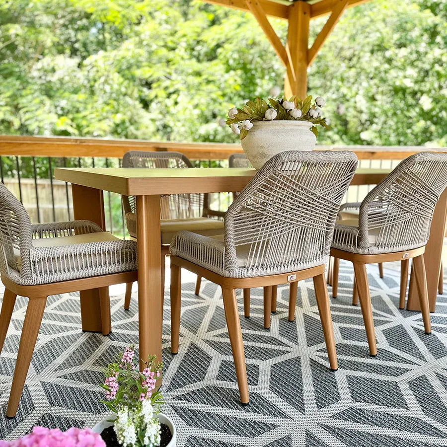 PURPLE LEAF 7/9/11 Pieces Patio Dining Set with Sunbrella Cushions All-Weather Wicker Patio Table and Chairs for Deck, Garden