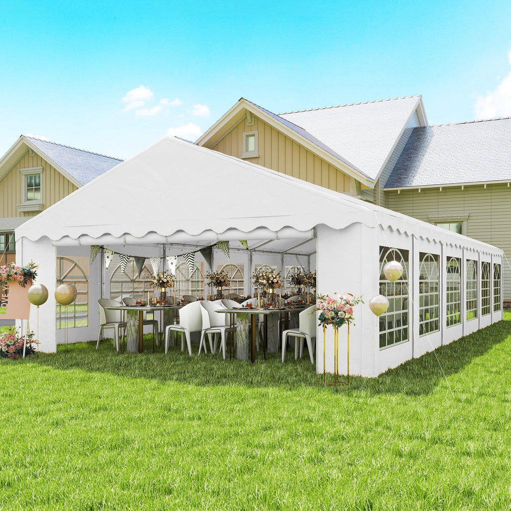 20' x 40' Heavy Duty Party Tent and Carport with Sidewalls, White