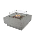 Outdoor Fire Pit 36 In. X 36 In. Square Concrete Propane Fire Table with Lava Rocks and Cover