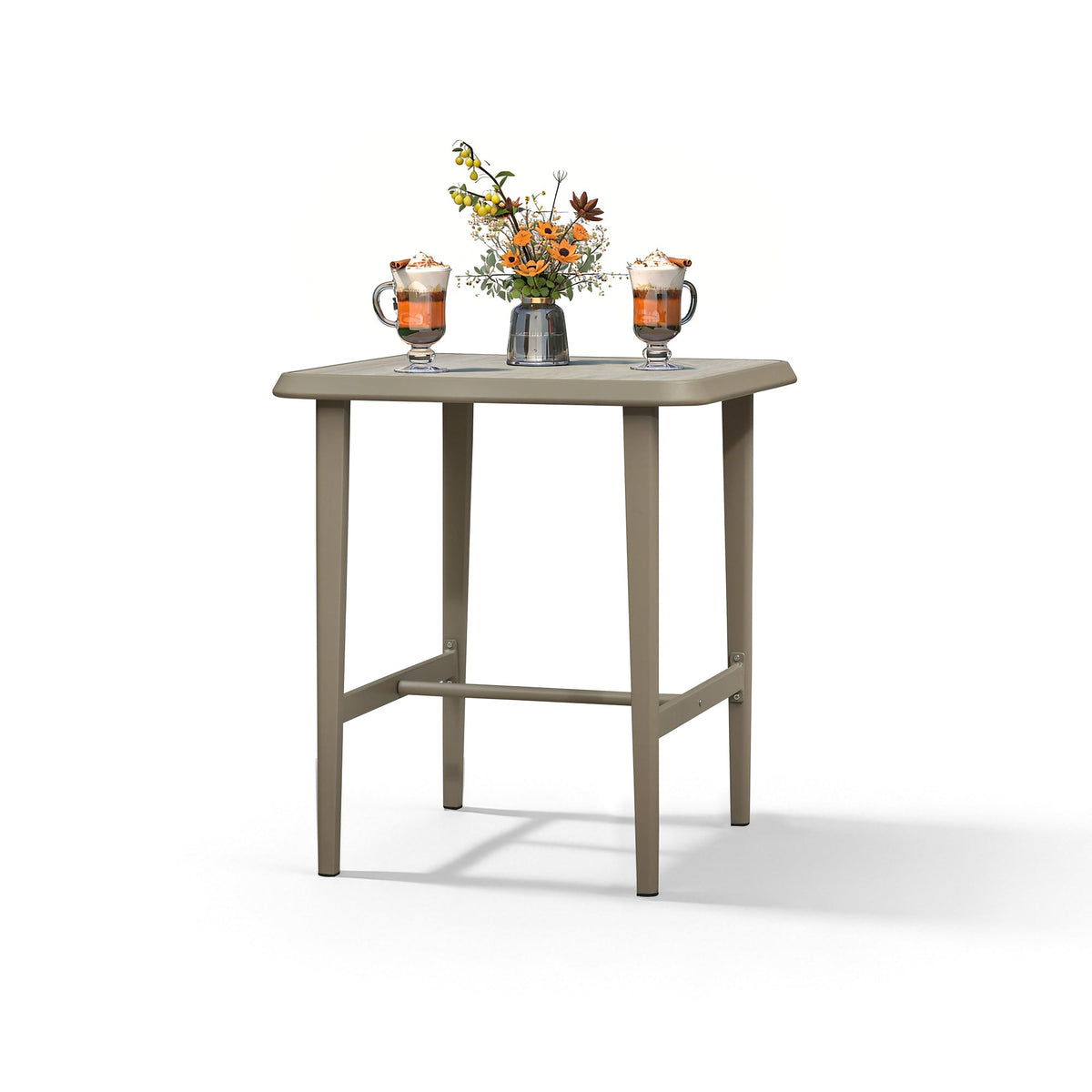 PURPLE LEAF Outdoor Bar Table Patio Dining Table Coffee Kitchen Breakfast Bistro Pub Bar Table for Patio Poolside