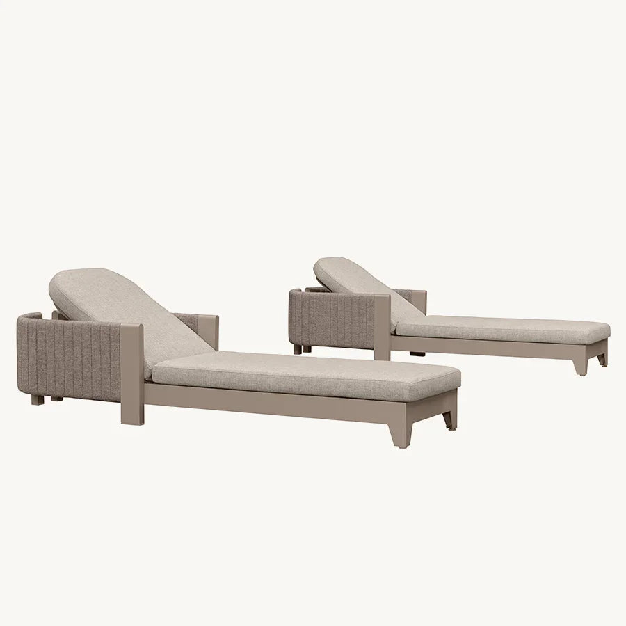 PURPLE LEAF Outdoor Chaise Lounge Chairs with Cushion Aluminum Poolside Sun Chair Adjustable Sunbathing Tanning Reclining